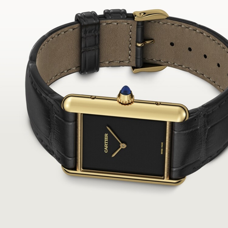 Picture of TANK LOUIS CARTIER - YELLOW GOLD CASE  BALCK DIAL