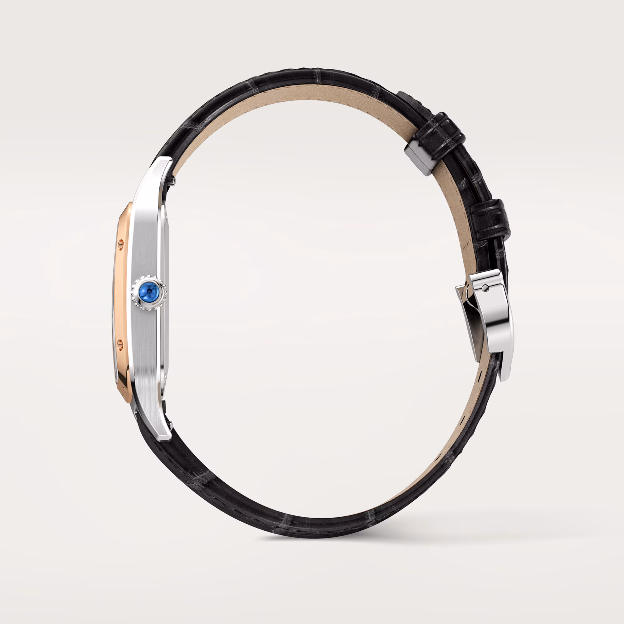 Picture of SANTOS-DUMONT - STEEL & ROSE GOLD QUARTZ SMALL