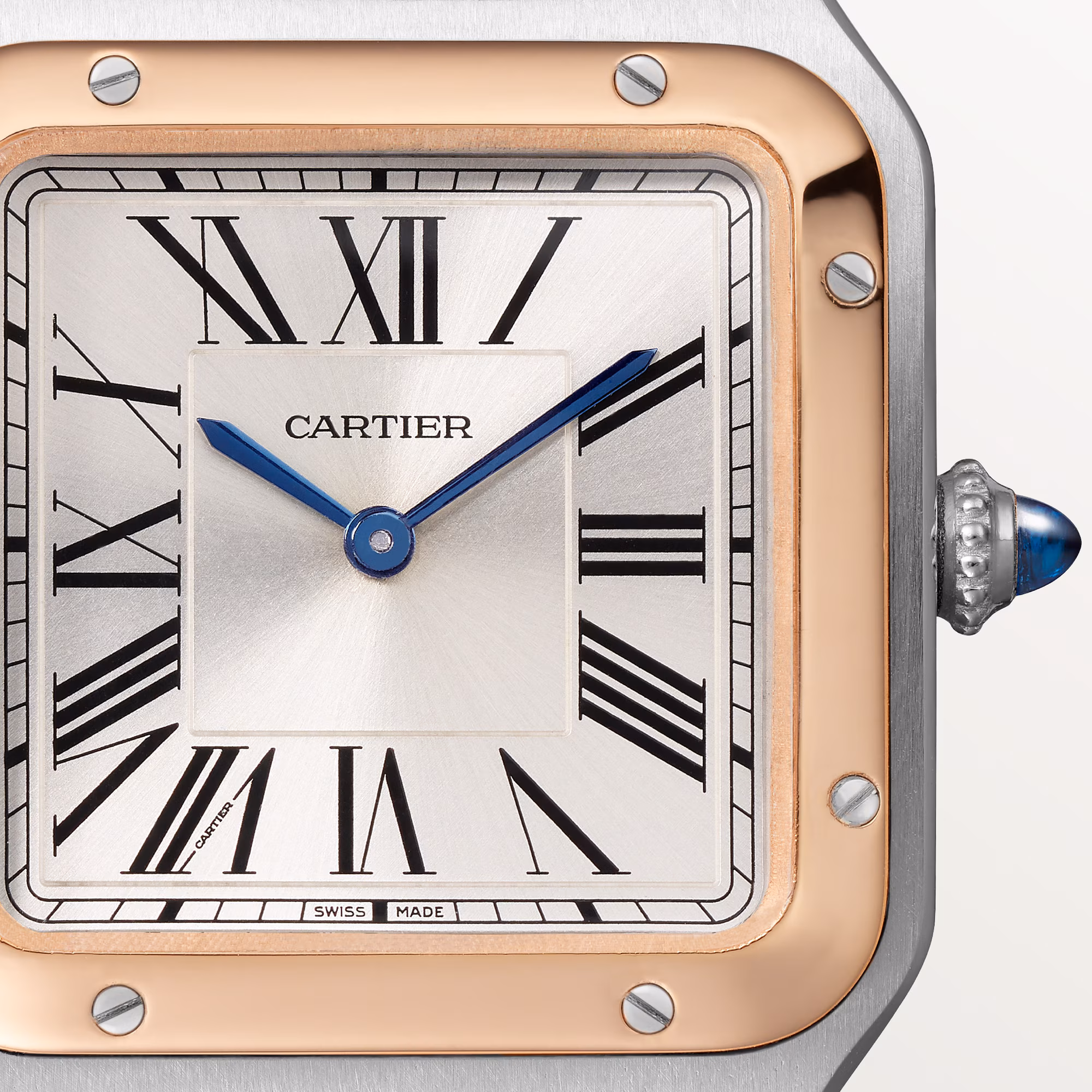 Picture of SANTOS-DUMONT - STEEL & ROSE GOLD QUARTZ SMALL